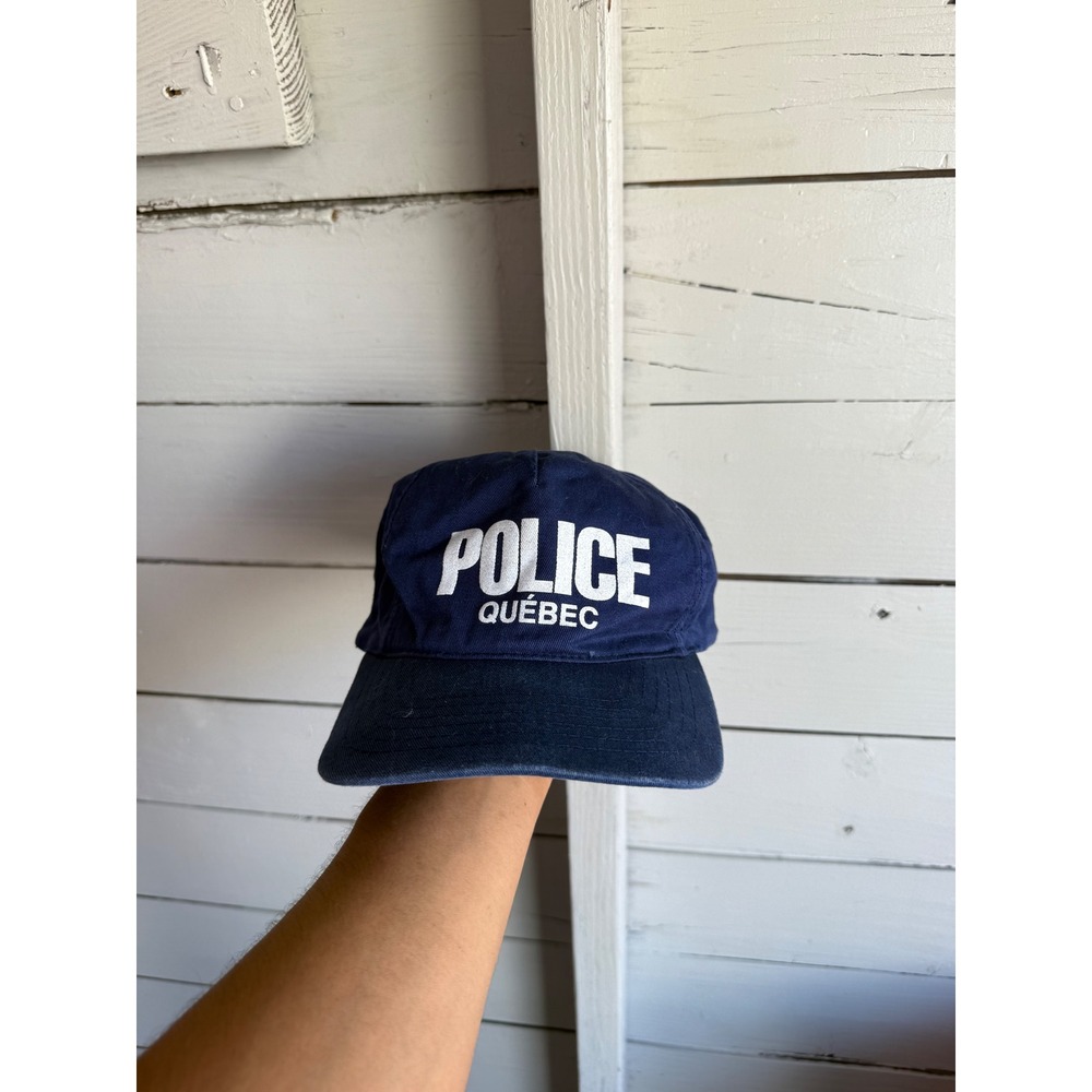 AJM Police Quebec Baseball Cap Navy Blue Adjustable Hat Law Enforcement Canada